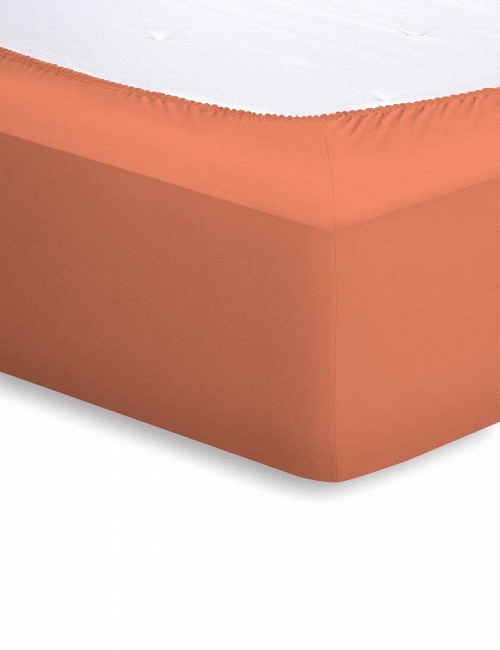 Schlafgut Mako-Jersey Spannbetttuch  - rost - ca. 180 cm