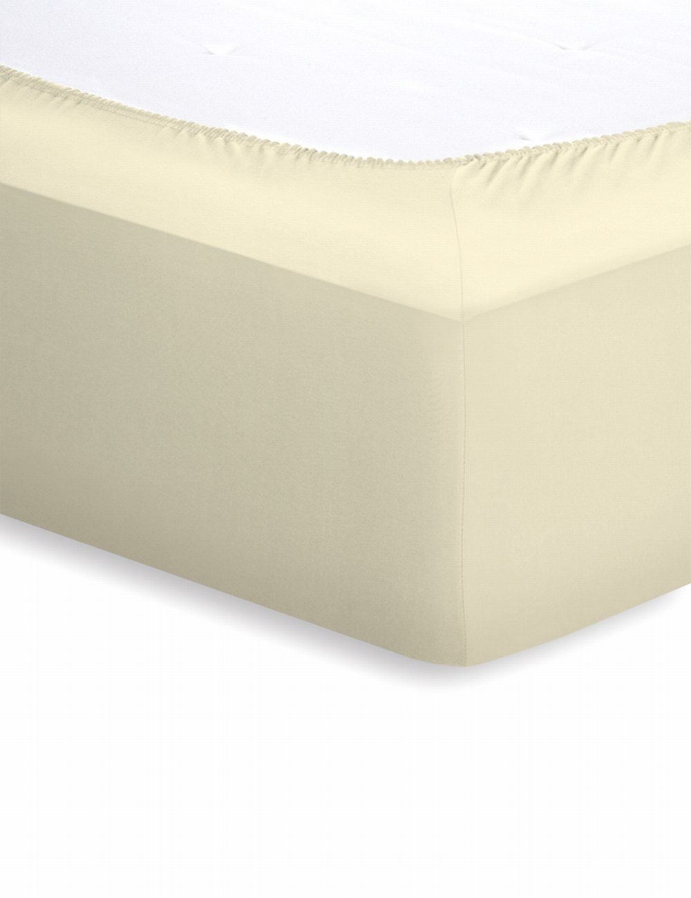Schlafgut Mako-Jersey Spannbetttuch  - ecru - ca. 120 cm