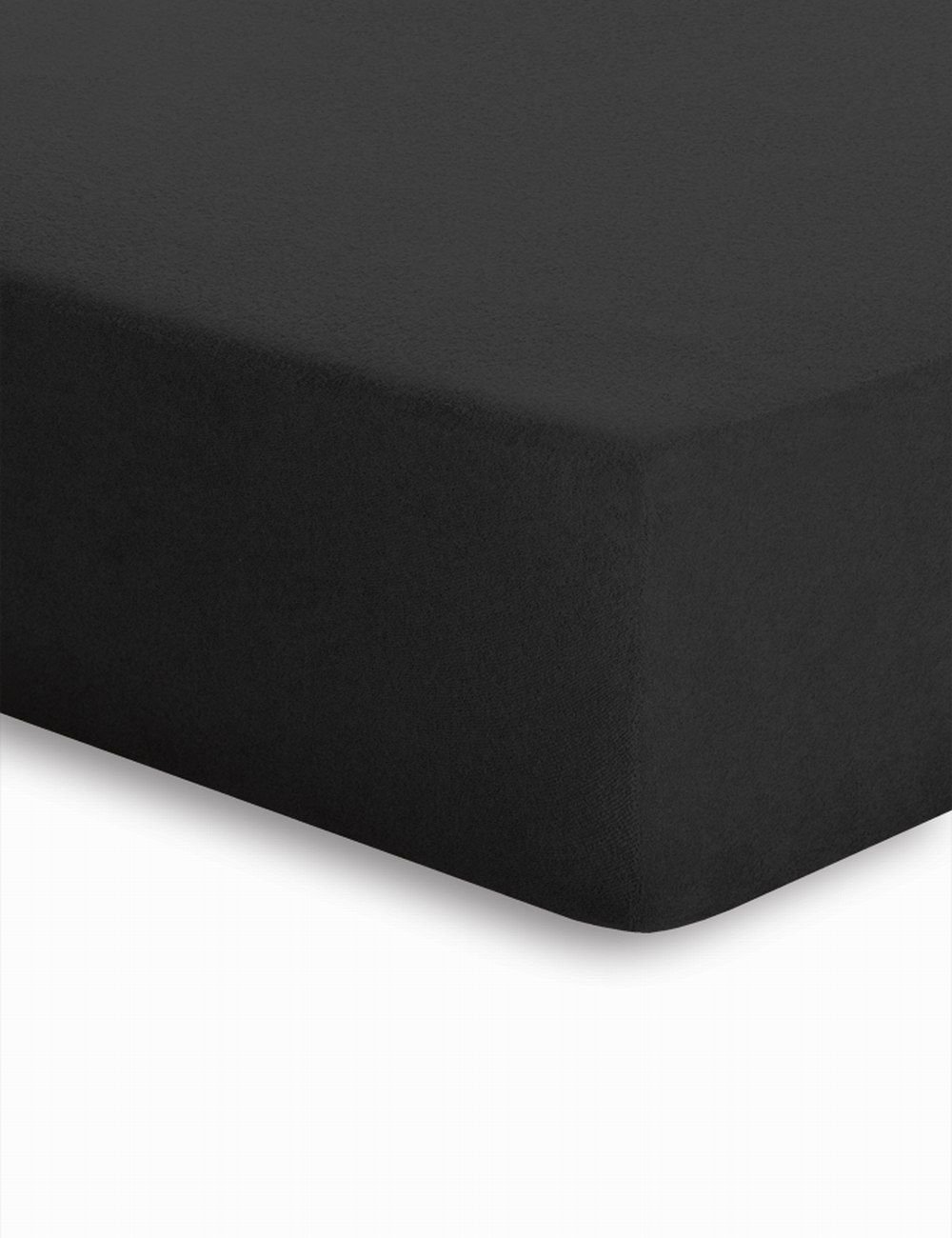 Schlafgut Frottee-Stretch Spannbetttuch  - schwarz - ca. 90 cm